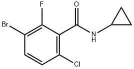 3-bromo-6-chloro-N-cyclopropyl-2-fluorobenzamide 结构式