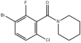 (3-bromo-6-chloro-2-fluorophenyl)(piperidin-1-yl)methanone 结构式
