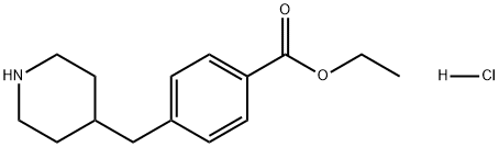 4-(4-哌啶基甲基)苯甲酸乙酯盐酸盐(1:1) 结构式