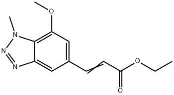 2-Propenoic acid, 3-(7-methoxy-1-methyl-1H-benzotriazol-5-yl)-, ethyl ester 结构式