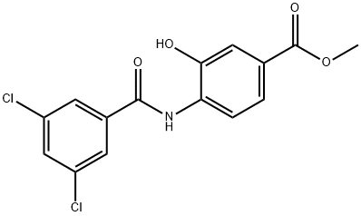 4-(3,5-二氯苯甲酰胺)-3-羟基苯甲酸甲酯 结构式
