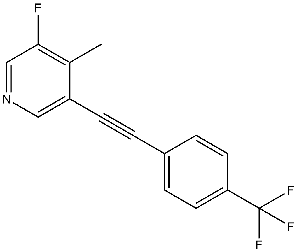 3-Fluoro-4-methyl-5-[2-[4-(trifluoromethyl)phenyl]ethynyl]pyridine 结构式