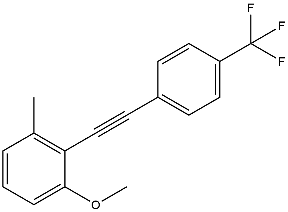 1-Methoxy-3-methyl-2-[2-[4-(trifluoromethyl)phenyl]ethynyl]benzene 结构式