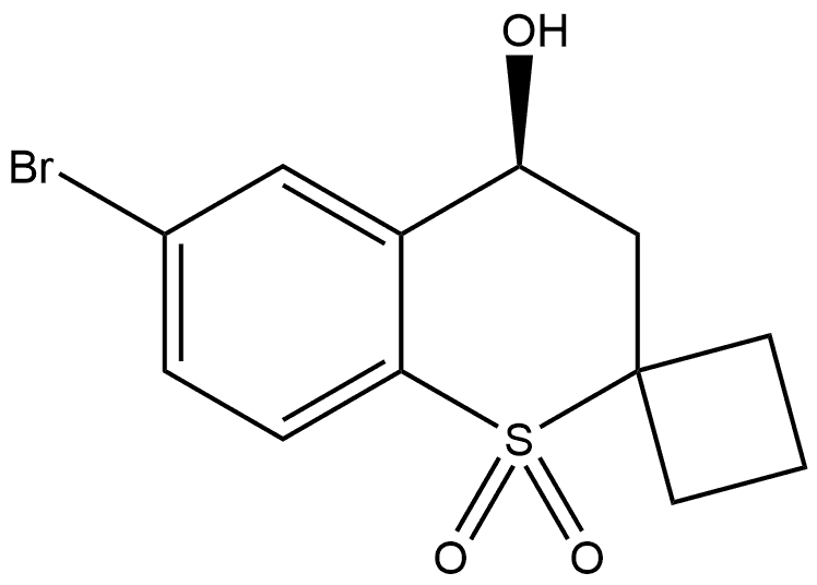 (S)-6'-bromo-4'-hydroxyspiro[cyclobutane-1,2'-thiochromane] 1',1'-dioxide 结构式