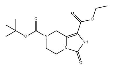 7-叔丁基 1-乙基 3-氧代-2,3,5,6-四氢咪唑并[1,5-A]吡嗪-1,7(8H)-二羧酸酯 结构式