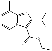 Ethyl 8-methyl-2-(difluoromethyl)imidazo[1,2-a]pyridine-3-carboxylate 结构式
