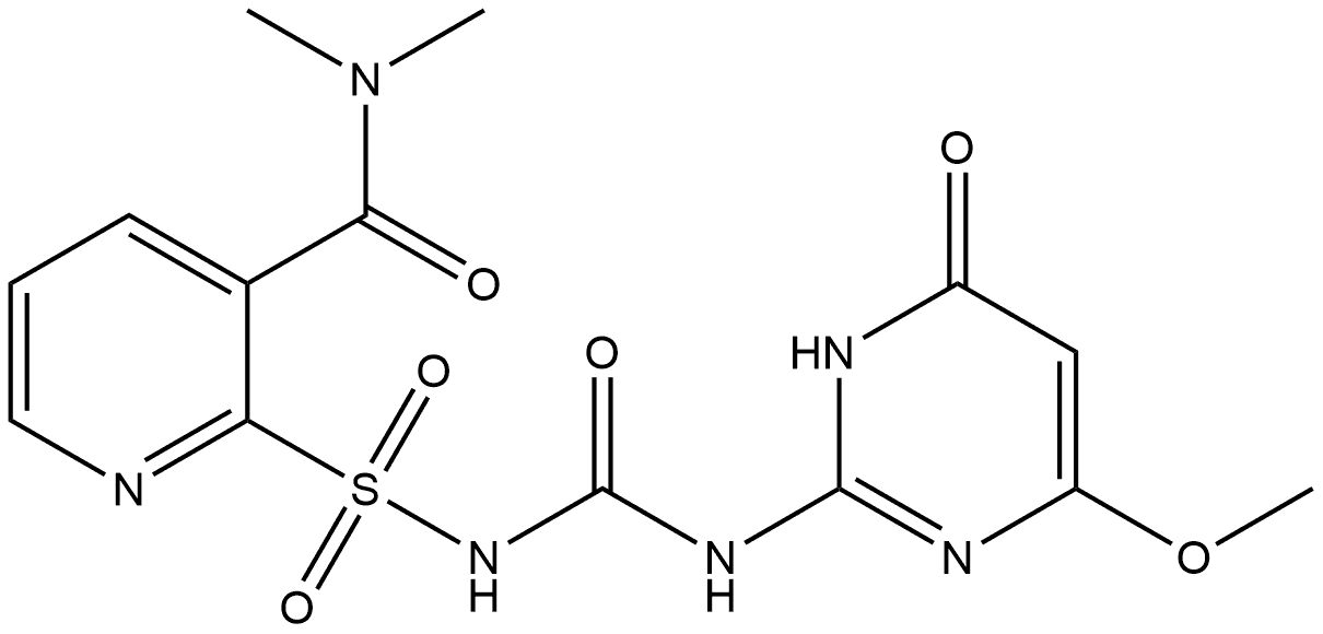 2-[[[[(1,6-Dihydro-4-methoxy-6-oxo-2-pyrimidinyl)amino]carbonyl]amino]sulfonyl]-N,N-dimethyl-3-pyridinecarboxamide 结构式