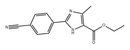 1H-Imidazole-5-carboxylic acid, 2-(4-cyanophenyl)-4-methyl-, ethyl ester 结构式