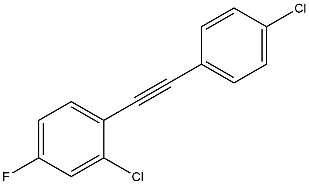 2-Chloro-1-[2-(4-chlorophenyl)ethynyl]-4-fluorobenzene 结构式