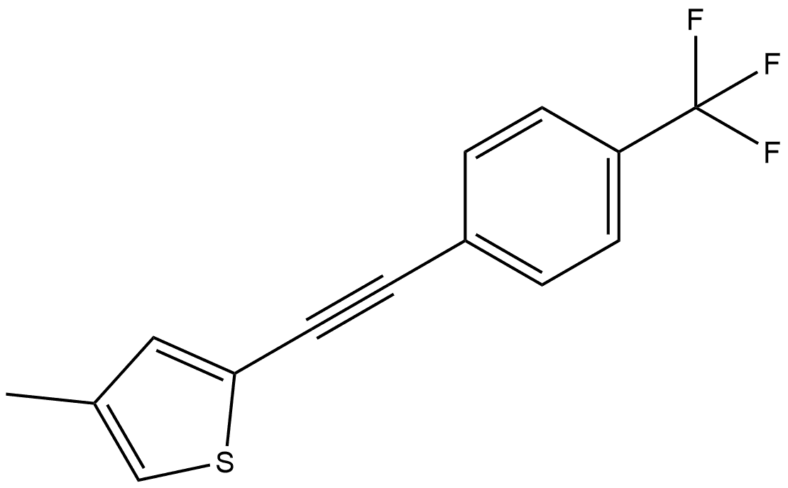 4-Methyl-2-[2-[4-(trifluoromethyl)phenyl]ethynyl]thiophene 结构式