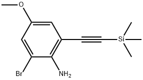 2-溴-4-甲氧基-6-[2-(三甲硅基)乙炔基]苯胺 结构式