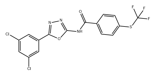 N-(5-(3,5-二氯苯基)-1,3,4-恶二唑-2-基)-4-((三氟甲基)硫代)苯甲酰胺 结构式