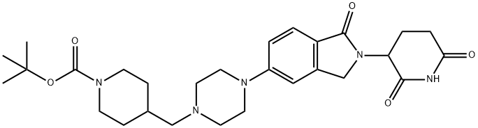 4-((4-(2-(2,6-二氧代哌啶-3-基)-1-氧代异吲哚啉-5-基)哌嗪-1-基)甲基)哌啶-1-甲酸叔丁酯 结构式