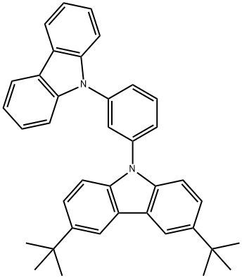 9-(3-咔唑苯基)-3,6-二叔丁基咔唑 结构式