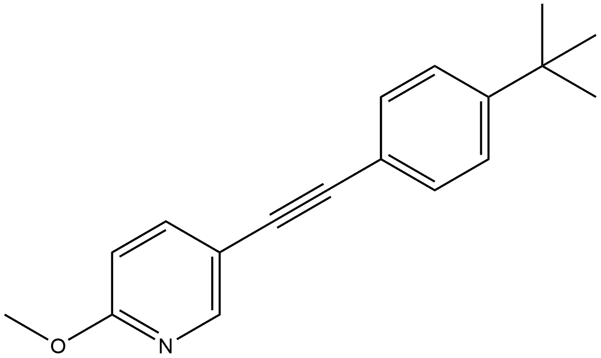 5-[2-[4-(1,1-Dimethylethyl)phenyl]ethynyl]-2-methoxypyridine 结构式