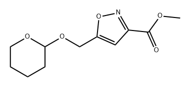 3-Isoxazolecarboxylic acid, 5-[[(tetrahydro-2H-pyran-2-yl)oxy]methyl]-, methyl ester 结构式