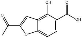 5-Benzofurancarboxylic acid, 2-acetyl-4-hydroxy- 结构式