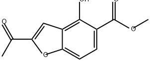 5-Benzofurancarboxylic acid, 2-acetyl-4-hydroxy-, methyl ester 结构式