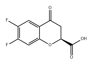 (S)-6,7-二氟-4-氧杂色满-2-羧酸 结构式