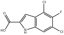 4,6-二氯-5-氟-1H-吲哚-2-羧酸 结构式