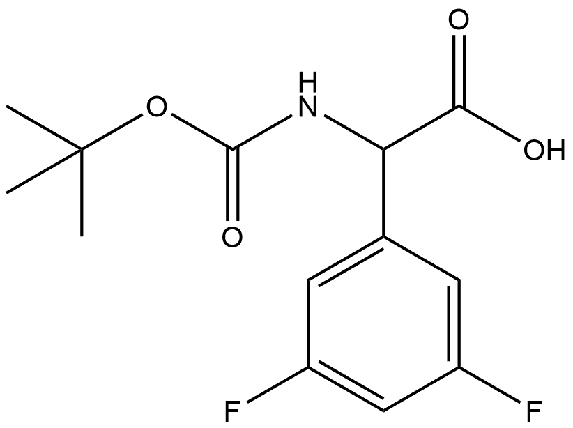 2-((叔丁氧羰基)氨基)-2-(3,5-二氟苯基)乙酸 结构式