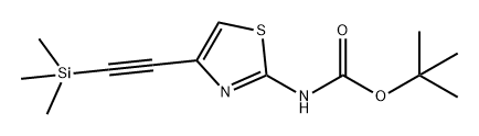 (4-((三甲基甲硅烷基)乙炔基)噻唑-2-基)氨基甲酸叔丁酯 结构式