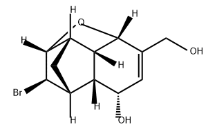 2,4-Methanoindeno[7,1-bc]furan-7-methanol, 8-bromo-2,2a,3,4,4a,5,7a,7b-octahydro-5-hydroxy-, (2R,2aS,4R,4aS,5R,7aS,7bS,8R)- 结构式