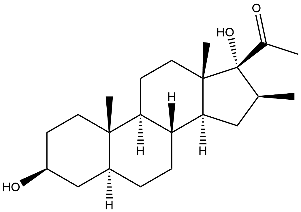 (3Β,5Α,16Β)-3,17-DIHYDROXY-16-METHYLPREGNAN-20-ONE 结构式