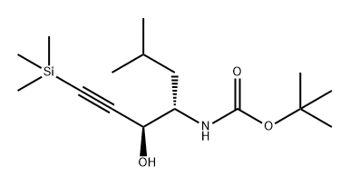 Carbamic acid, [(1S,2S)-2-hydroxy-1-(2-methylpropyl)-4-(trimethylsilyl)-3-butynyl]-, 1,1-dimethylethyl ester (9CI) 结构式