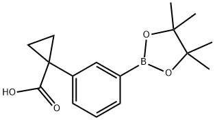 1-(3-(4,4,5,5-四甲基-1,3,2-二氧硼杂环戊烷-2-基)苯基)环丙烷-1-羧酸 结构式