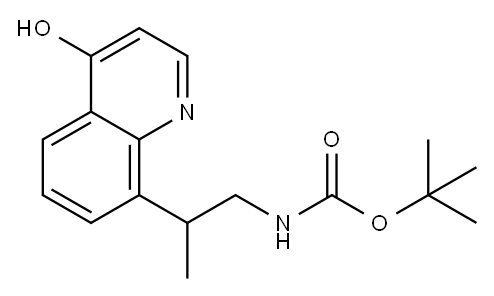 Carbamic acid, N-[2-(4-hydroxy-8-quinolinyl)propyl]-, 1,1-dimethylethyl ester 结构式