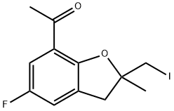 1-[5-氟-2,3-二氢-2-(碘甲基)-2-甲基-7-苯并呋喃基]乙酮 结构式