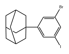 Tricyclo[3.3.1.13,7]decane, 1-(3-bromo-5-iodophenyl)- 结构式