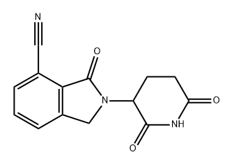 2-(2,6-二氧代哌啶-3-基)-3-氧代异吲哚啉-4-腈 结构式