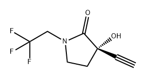 (S)-3-乙炔基-3-羟基-1-(2,2,2-三氟乙基)吡咯烷-2-酮 结构式