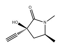 (3S,5S)-3-乙炔基-3-羟基-1,5-二甲基吡咯烷-2-酮 结构式