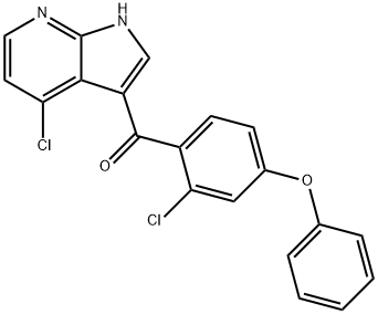 (2-氯-4-苯氧基苯酚)(4-氯-1H-吡咯[2,3-B]吡啶-3-基)-甲酮 结构式