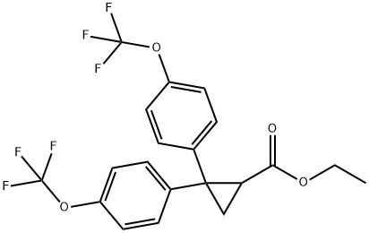 2,2-双(4-(三氟甲氧基)苯基)环丙烷-1-羧酸乙酯 结构式