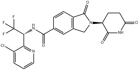 1H-Isoindole-5-carboxamide, N-[(1R)-1-(3-chloro-2-pyridinyl)-2,2,2-trifluoroethyl]-2-[(3S)-2,6-dioxo-3-piperidinyl]-2,3-dihydro-1-oxo- 结构式