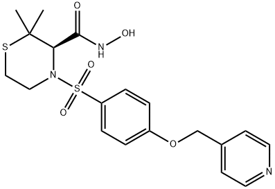 (3R)-N-Hydroxy-2,2-dimethyl-4-[[4-(4-pyridinylmethoxy)phenyl]sulfonyl]-3-thiomorpholinecarboxamide 结构式