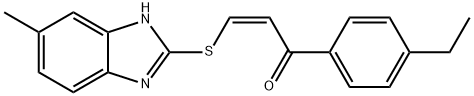 2-Propen-1-one, 1-(4-ethylphenyl)-3-[(6-methyl-1H-benzimidazol-2-yl)thio]-, (2Z)- 结构式