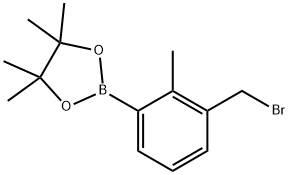 2-(3-(溴甲基)-2-甲基苯基)-4,4,5,5-四甲基-1,3,2-二氧杂硼烷 结构式