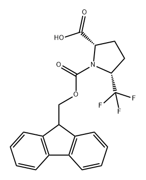 1,2-Pyrrolidinedicarboxylic acid, 5-(trifluoromethyl)-, 1-(9H-fluoren-9-ylmethyl) ester, (2S,5R)- 结构式