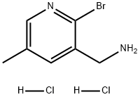 2-溴-5-甲基-3-吡啶甲胺(盐酸盐)(1:2) 结构式