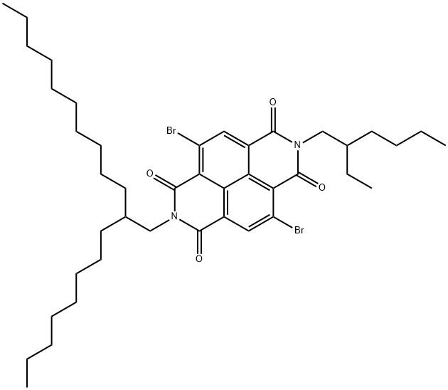 BENZO[LMN][3,8]PHENANTHROLINE-1,3,6,8(2H,7H)-TETRONE, 4,9-DIBROMO-2-(2-ETHYLHEXYL)-7-(2-OCTYLDODECYL)- 结构式