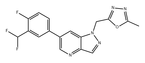 1H-Pyrazolo[4,3-b]pyridine, 6-[3-(difluoromethyl)-4-fluorophenyl]-1-[(5-methyl-1,3,4-oxadiazol-2-yl)methyl]-