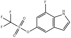 Methanesulfonic acid, 1,1,1-trifluoro-, 7-fluoro-1H-indol-5-yl ester 结构式