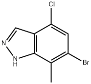 6-溴-4-氯-7-甲基-1H-吲唑 结构式