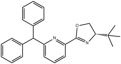 (S)-2-(6-二苯甲基吡啶-2-基)-4-(叔丁基)-4,5-二氢恶唑 结构式