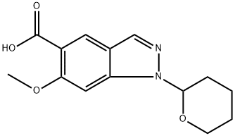 6-甲氧基-1-(四氢-2H-吡喃-2-基)-1H-吲哚-5-羧酸 结构式